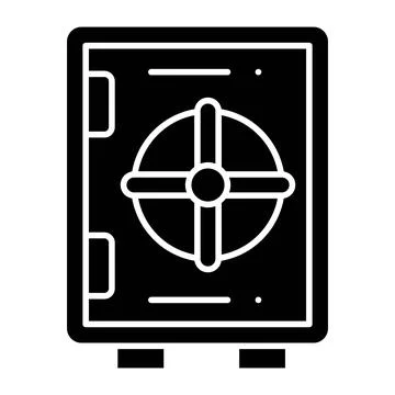 Safe Box Glyph Icon Stock Illustration