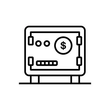 Safe box icon logo design template isolated illustration Ilustración de archivo