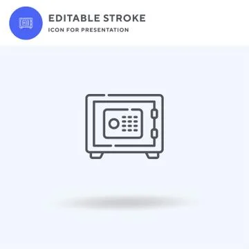 Safe Box icon vector, filled flat sign, solid pictogram isolated on white, lo Stockillustratie