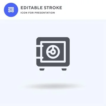 Safe Box icon vector, filled flat sign, solid pictogram isolated on white, logo Stock Illustration