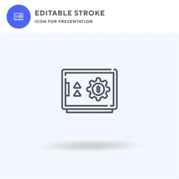 Safe Box icon vector, filled flat sign, solid pictogram isolated on white, logo 스톡 일러스트