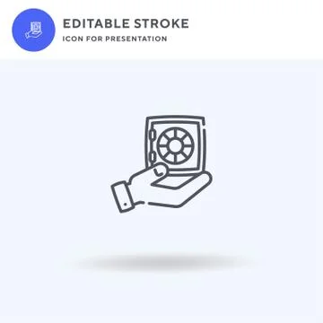 Safe Box icon vector, filled flat sign, solid pictogram isolated on white, logo 스톡 일러스트