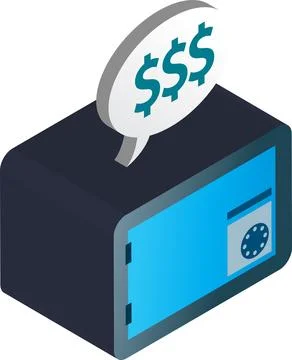 Safe box illustration in 3D isometric style イラスト素材