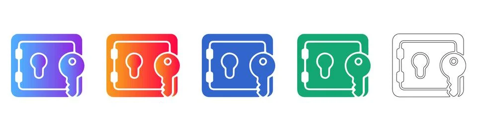 Safe box with key hole icon for security and storage Stock Illustration