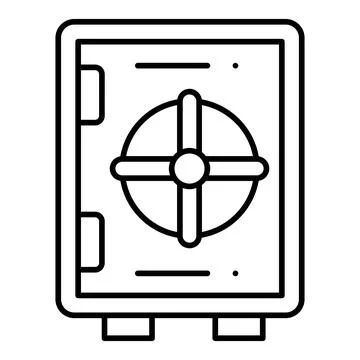 Safe Box Line Icon Stock Illustration