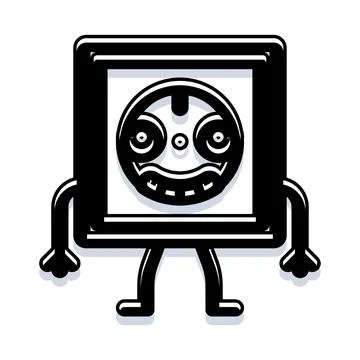 Safe box monster character smiling vector illustration Stockillustratie