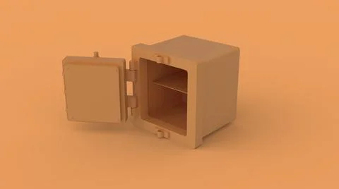 Safe box with padlock 3d image Stock Illustration