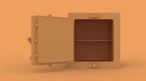 Safe box with padlock 3d image Stock Illustration