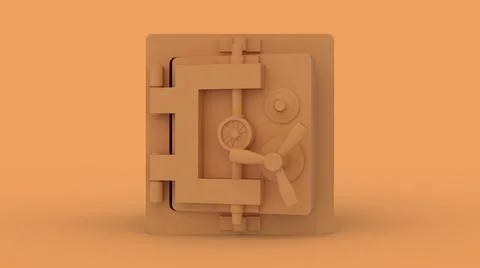 Safe box with padlock 3d image Stock Illustration