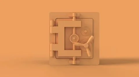 Safe box with padlock 3d image イラスト素材