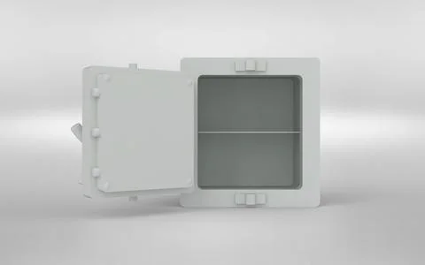 Safe box with padlock 3d image Stock Illustration