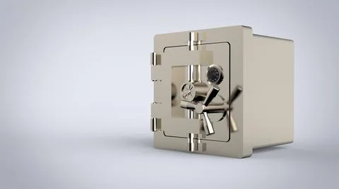 Safe box with padlock 3d image Stock Illustration