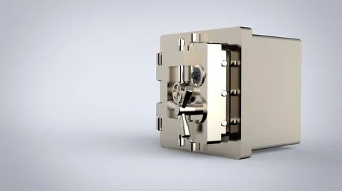 Safe box with padlock 3d image Stock Illustration