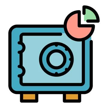 Safe box pie icon color outline vector 库存插图
