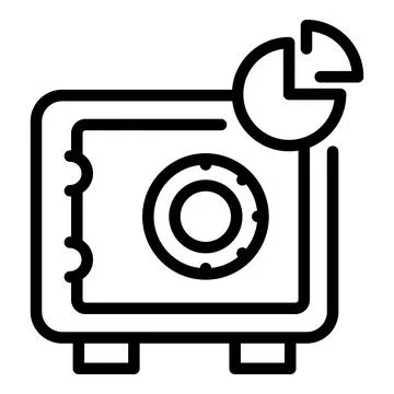 Safe box pie icon, outline style Illustrazione stock