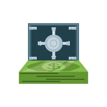 Safe box security with bills dollar Stock Illustration