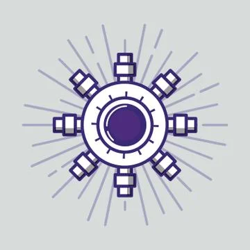 Safe box shape wheel vector ilustration 库存插图