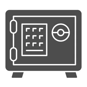 Safe box solid icon. Combination lock vector illustration isolated on white Stock Illustration