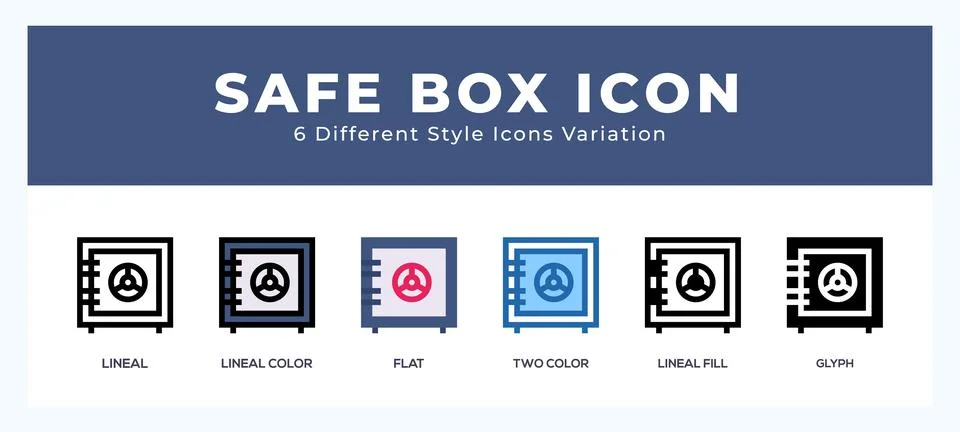 Safe box vector icon. with different styles vector illustration. イラスト素材