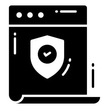 Safe Browser, Protection and security vector icons set cyber computer netwo.. Stock-Illustration