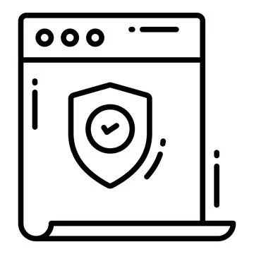 Safe Browser, Protection and security vector icons set cyber computer netwo.. Stock-Illustration