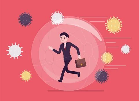 Safe bubble against virus and infection Stock Illustration