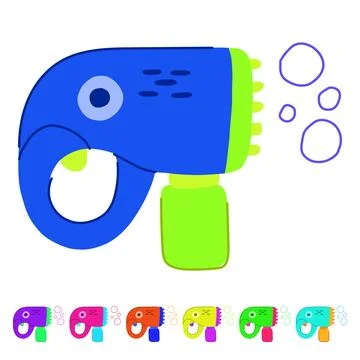 Safe bubble gun toy vector cartoon graphic Stock Illustration