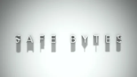 Safe bytes 3D title animation with shadows on a white background Stock Footage 297459505