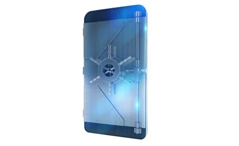 Safe cellphone from hacker attack like a strongbox. 3D Rendering Illustrazione stock