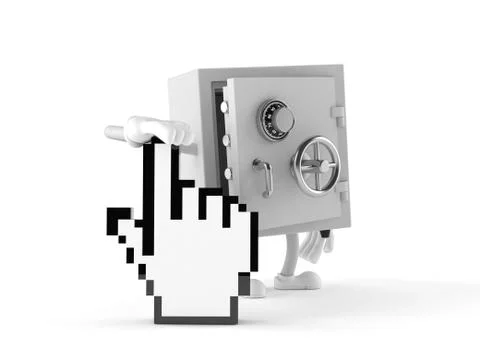 Safe character with cursor Stock Illustration