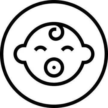 Safe for children label line icon, vector illustration Stock Illustration