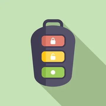 Safe chip control icon flat vector. Transport control Stock Illustration