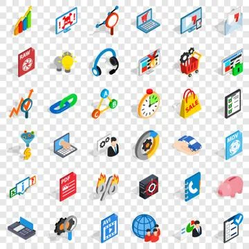 Safe cloud icons set, isometric style イラスト素材