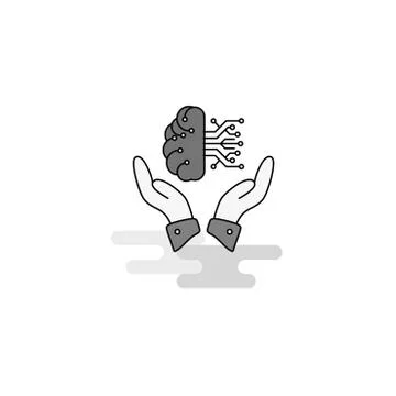 Safe cloud Web Icon. Flat Line Filled Gray Icon Vector Stock Illustration