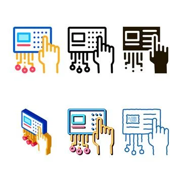Safe code set icon vector outline pack 库存插图
