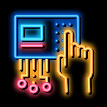 Safe code set neon glow icon illustration Stockillustratie