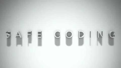 Safe coding 3D title animation with shadows on a white background Stock Footage 297516235