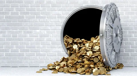 Safe coins Stock Footage 32519110