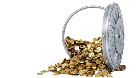 Safe coins white Stock Footage 32821115