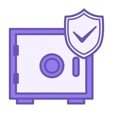 Safe Color Icon. Vector Icon of Safe Container for Money and Securities. Bu.. Illustrazione stock