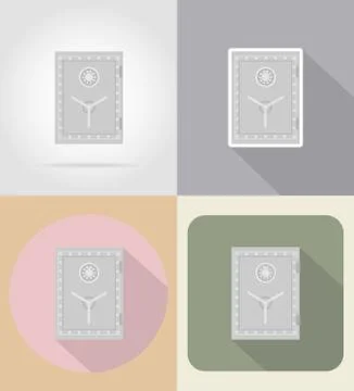 Safe with combination lock flat icons vector illustration Illustrazione stock