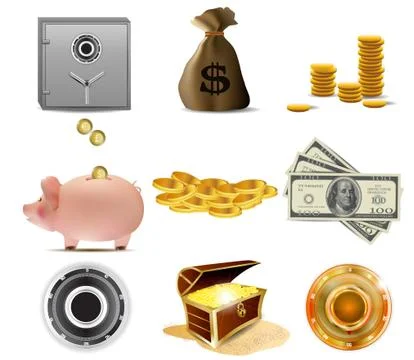 Safe combination lock with money Stock Illustration