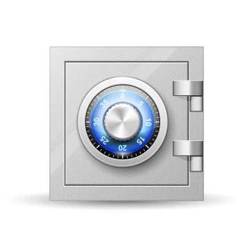 Safe with combination lock - vault strongbox, lock box with turning knob with 스톡 일러스트