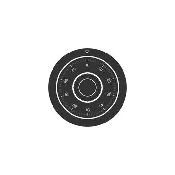 Safe combination lock wheel icon isolated. Protection concept. Password sign Ilustración de archivo