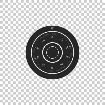 Safe combination lock wheel icon isolated on transparent background. Protection Stock Illustration