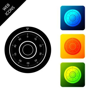 Safe combination lock wheel icon isolated on white background. Protection 스톡 일러스트