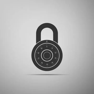 Safe combination lock wheel icon isolated on grey background. Combination Stock Illustration