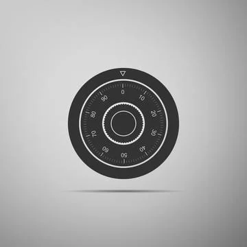 Safe combination lock wheel icon isolated on grey background. Protection concept Stock Illustration