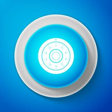 Safe combination lock wheel icon isolated on blue background. Protection concept Illustrazione stock
