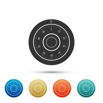 Safe combination lock wheel icon isolated on white background. Protection Stock Illustration